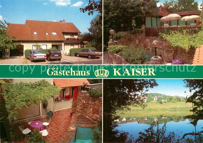 Ebrach Oberfranken Gaestehaus Kaiser Terrasse Teich