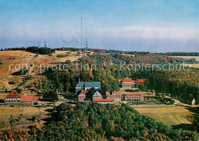 Kloster Kreuzberg Rhoen Bischofsheim Fliegeraufnahme mit Berggasthof Hohn