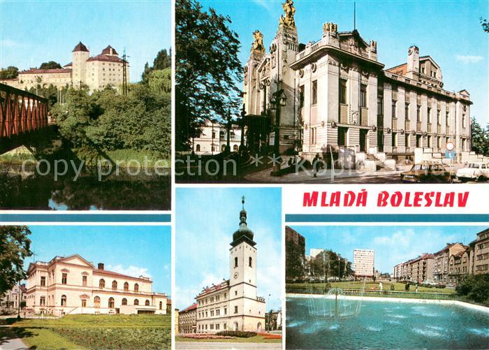 Mlada Boleslav Jungbunzlau CZ Pohled na hrad pres Jizeru Divadlo J Pruchy Sparta