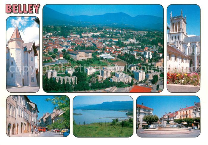 Belley 01 Teilansichten Stadtpanorama Brunnen Landschaftspanorama See