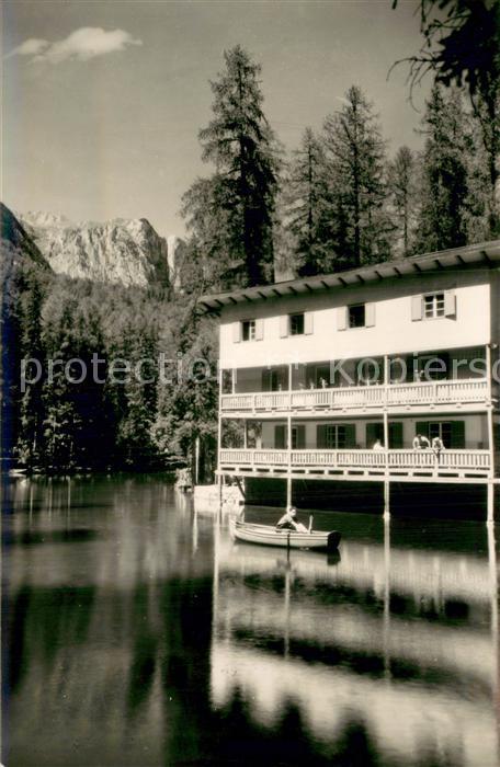 Val Badia Gadertal Suedtirol IT Lago e Ristorante Sompunt