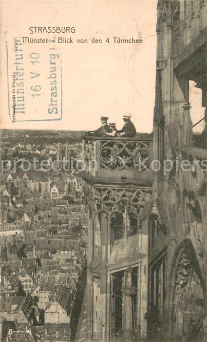 Strassburg Elsass Muensterblick von den 4 Tuermchen