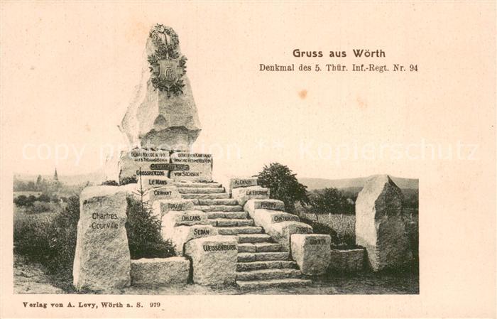 Woerth 67 Elsass Denkmal des 5 Thueringer Inf Regt Nr 94