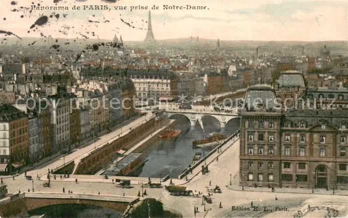 Paris 75 Panorama vue prise de Notre Dame