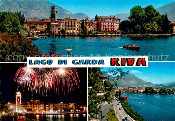 Riva  del Garda IT Panorama Feuerwerk Seepartie