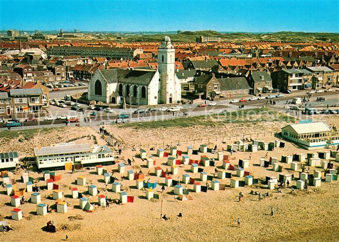 Katwijk aan Zee Gezicht op Oude of St Andreaskerk Fliegeraufnahme