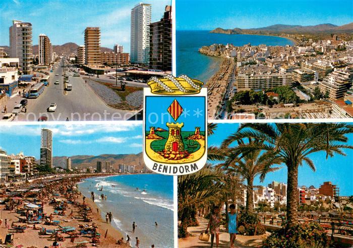 Benidorm ES Panorama Strandpartien Promenade