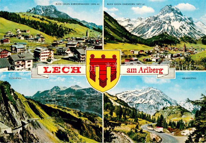 Lech Vorarlberg Panorama mit Karhornmassiv Omeshorn Flexenpass und Arlbergpass