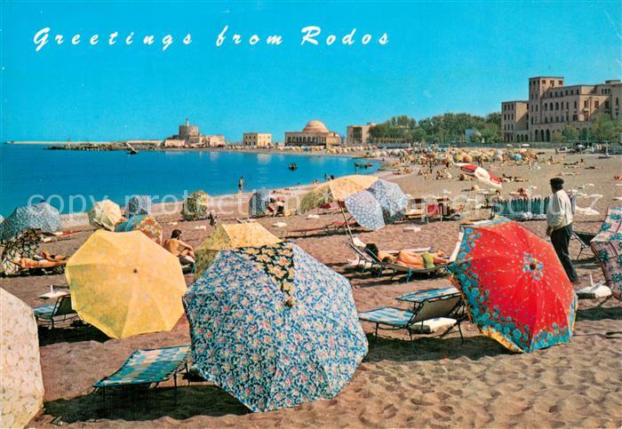 Rhodos Rhodes aegaeis Strandpartie