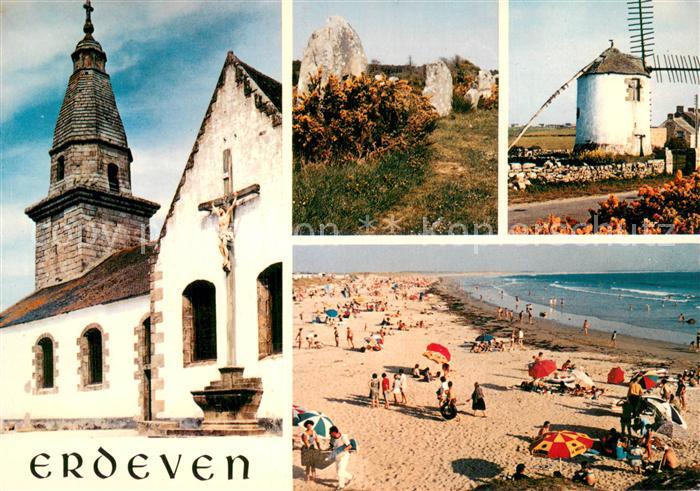 Erdeven 56 Morbihan Eglise les megalythes de Kerzhero Le Moulin de Narbon et la