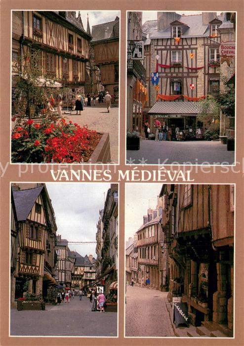 Vannes 56 La place Henry IV la rue de la Monnaie et la rue de St Guenahael