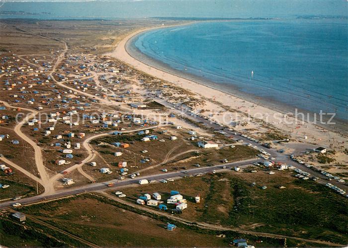 Erdeven 56 Morbihan Le Camping Municipal et la belle greve de sable fin a Kerili