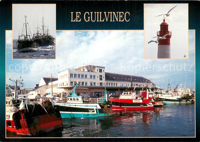 Le Guilvinec 29 Finistere Accostage des chalutiers a la criée Phare