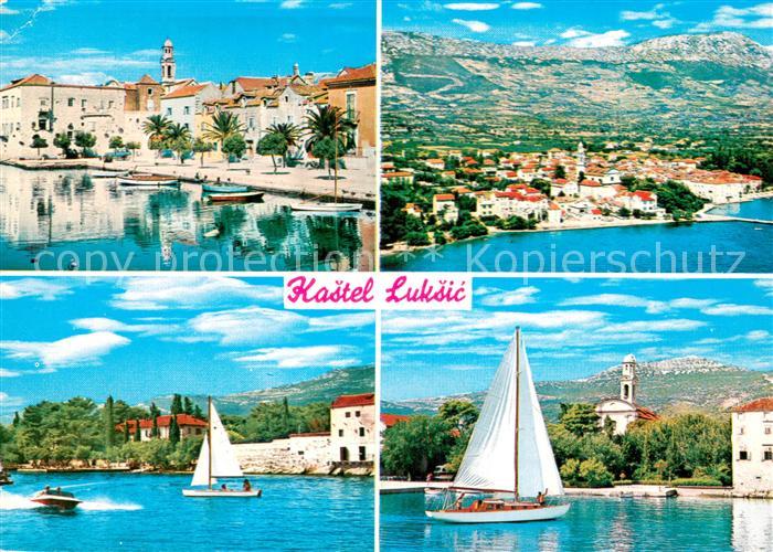 Kastel Luksic Croatia Hafen Promenade Panorama Luftbild