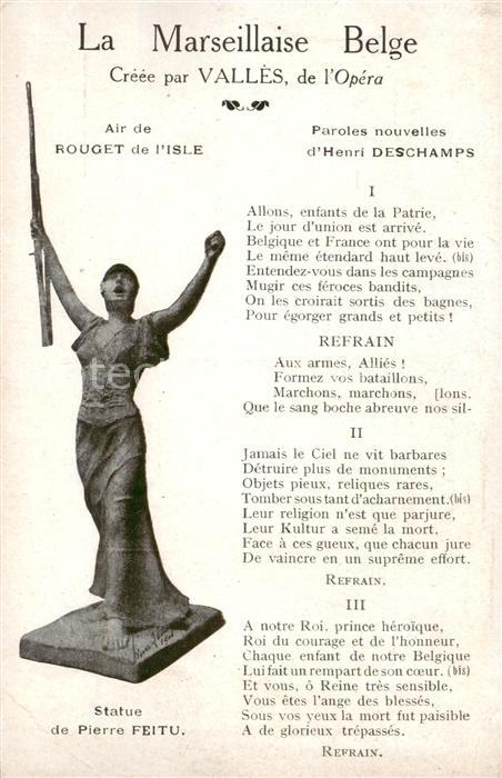 Liederkarte La Marseillaise Belge Opera
