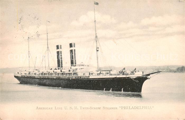Dampfer Oceanliner PHILADELPHIA American Line U.S.M. Twix