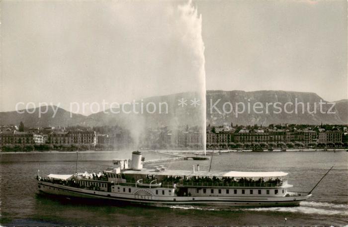 Dampfer Seitenrad Geneve Le Bateau Salon