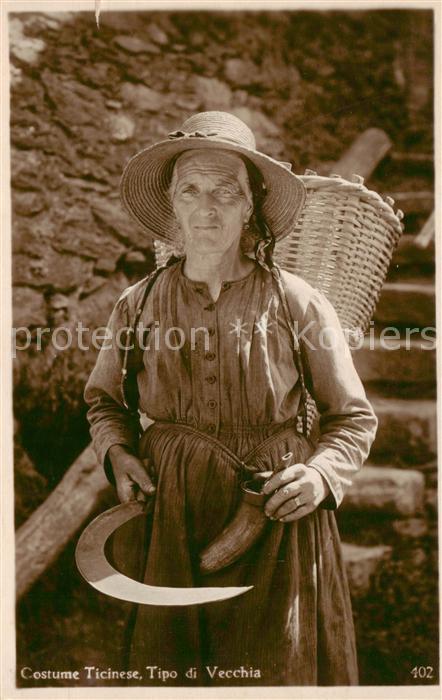 Landwirtschaft Costume Ticinese Tipo di Vecchia