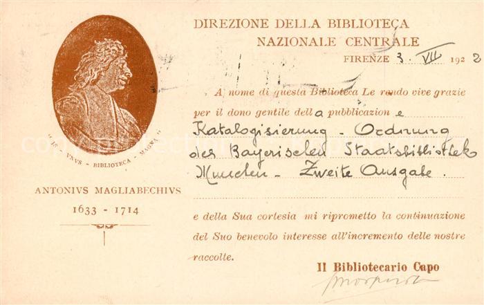 Bibliothek Library Antonivs Magliabechivs Firenze