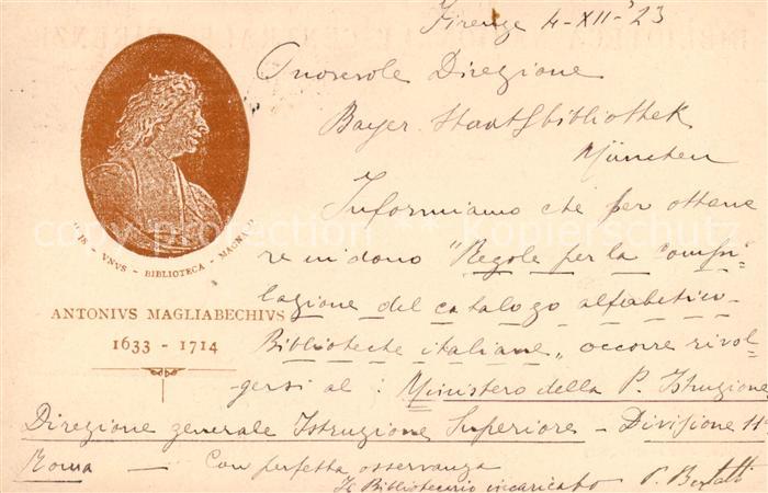 Bibliothek Library Antonivs Magliabechivs Frirenz