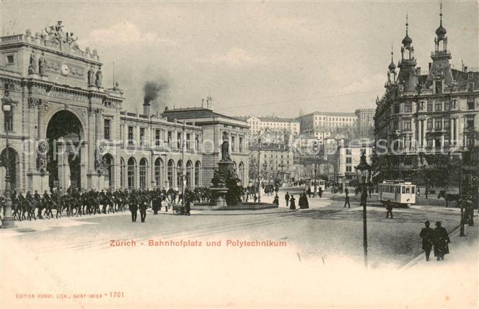 Strassenbahn Tramway-- Zuerich Bahnhofplatz Polytechnikum