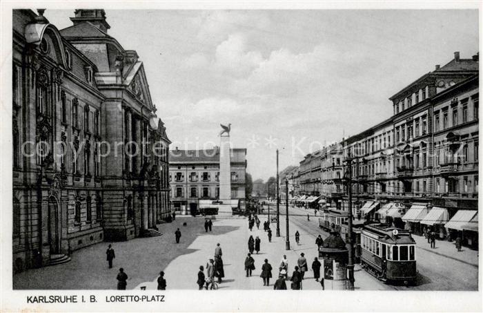 Strassenbahn Tramway-- Karlsruhe I.B. Loretto-Platz