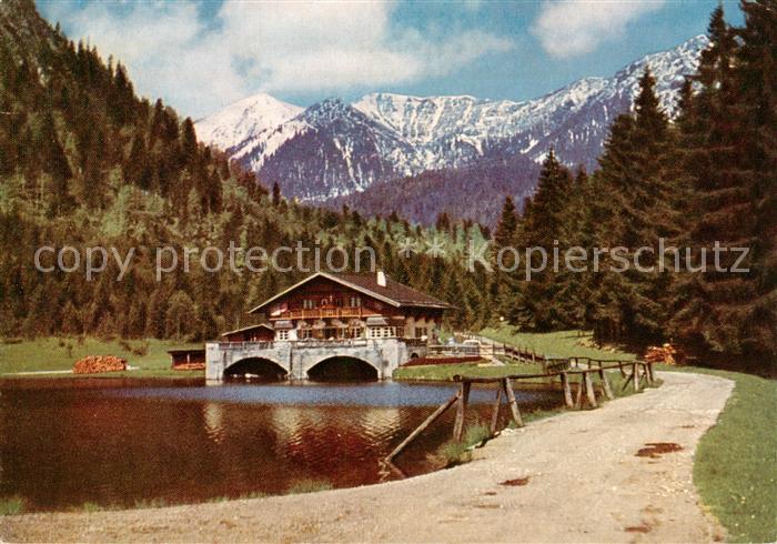 GARMISCH-PARTENKIRCHEN Bayern Seehaus Pflegersee Aussenansicht m. See