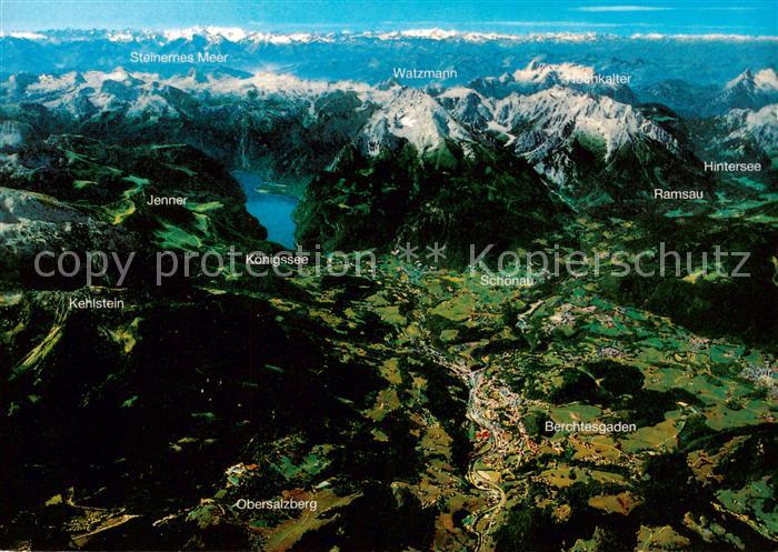 BERCHTESGADEN Bayern Fliegeraufnahme Gesamtansicht m. Koenigssee Kehlstein Obers