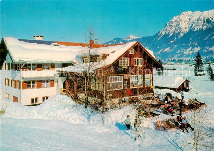 Oberstdorf Restaurant-Cafe Karatsbichl Winter Aussenansicht Winter Sonnenterrass