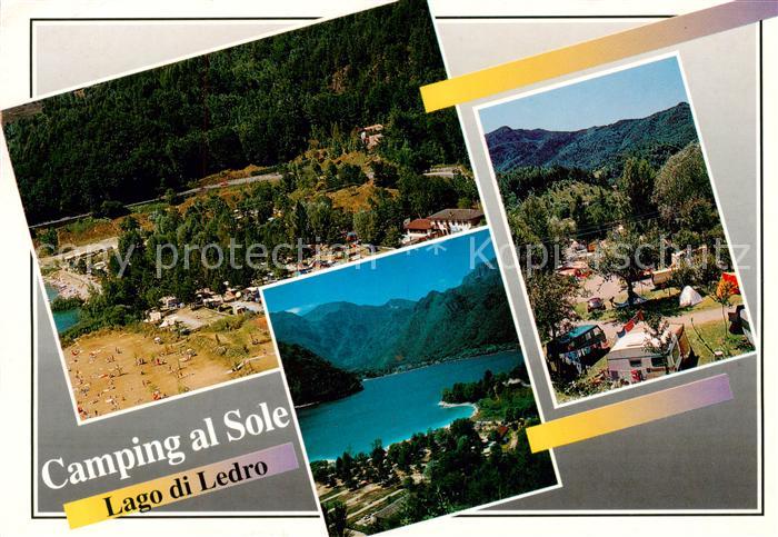 Trentino Fliegeraufnahme Camping al Sol Lago die Ledro