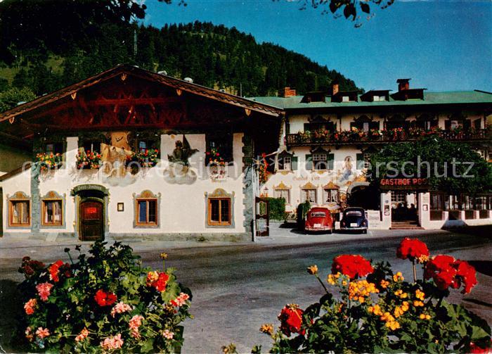 Wallgau Obb. Lueftlmalerei am Gasthof Post