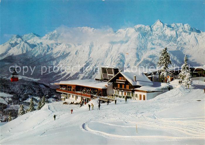 Seefeld Tirol Rosshuette Berghotel Restaurant Bergbahn gegen Wettersteingebirge