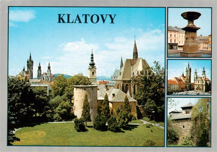 Klatovy Klattau CZ Stadtmotive Historische Stadt Brunnen Zentrum