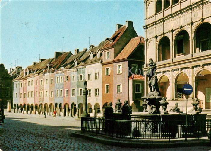Poznan Posen Fragment Starego Rynku Alter Marktplatz Brunnen