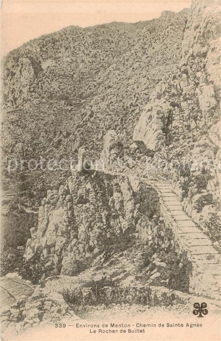 Menton 06 Chemin de Sainte Agnes Le Rocher de Suillet