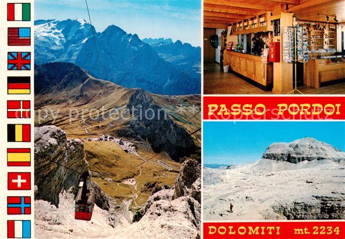 Passo Pordoi IT Panorama Rezeption Seilbahn