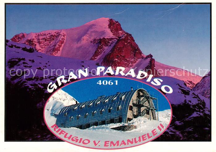 Valsavarenche Aosta IT Tramonto su Gran Paradiso e il rivugio Vittorio Emanuele