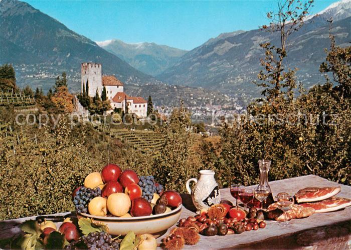 Tscherms Suedtirol IT Buschenschank Jausenstation Heidenhof Panorama