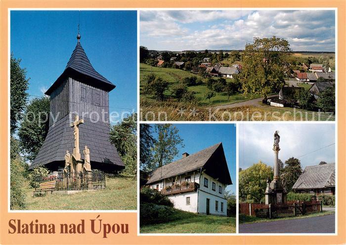 Slatina nad Upou CZ Drevena zvonice Celkovy pohled Lidova architektura Morovy sl