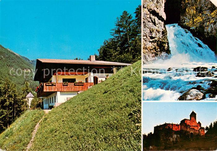 Sand Taufers Suedtirol IT Burg Cafe Wasserfall Burg