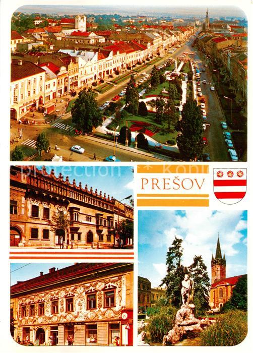 Presov Eperjes SK Parkanlagen Innenstadt Museum Stadthaus Neptunbrunnen Kirche
