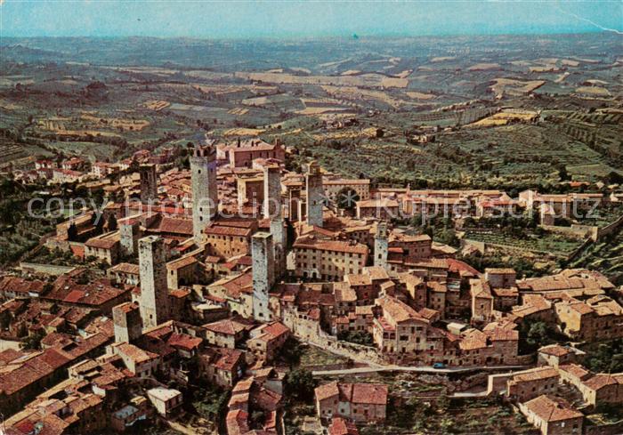 San Gimignano Toscana IT Panorama cittá veduta aerea