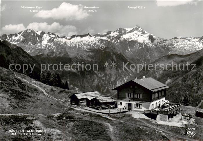 Mallnitz Tauernbahn Kaernten AT Haeusler-Alm Alpenpanorama