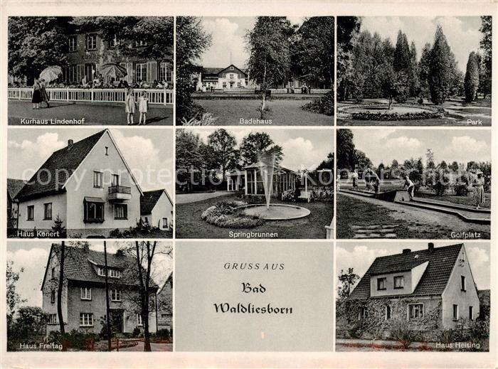 Bad Waldliesborn Kurhaus Lindenhof Badehaus Park Mini-Golfplatz Springbrunnen Pe