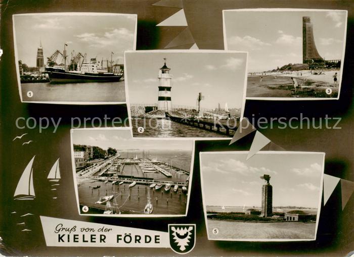 KIEL  CITY Kieler Foerde Hafen Rathausturm Leuchtturm Marine-Ehrenmal Laboe Olym