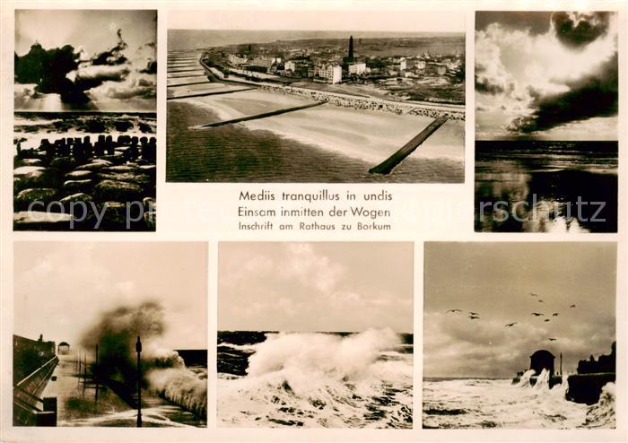 BORKUM Nordseebad Niedersachsen Luftbild Inschrift Kuestenpanorama Brandung