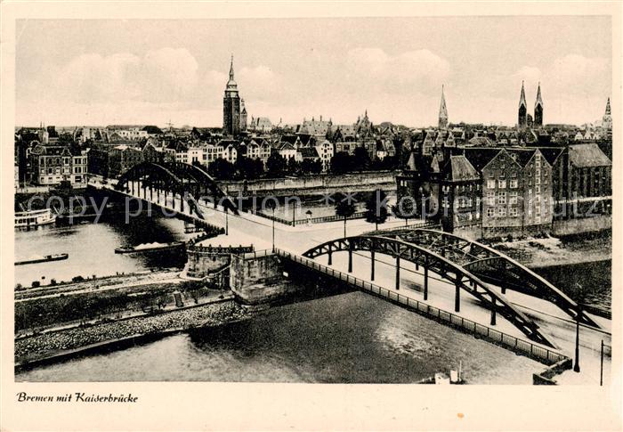 BREMEN  CITY Stadtpanorama Kaiserbruecke ueber die Weser
