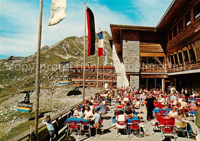 Oberstdorf Nebelhorn Bergstation Sonnenterrasse Blick auf das Nebelhorn Bergbahn