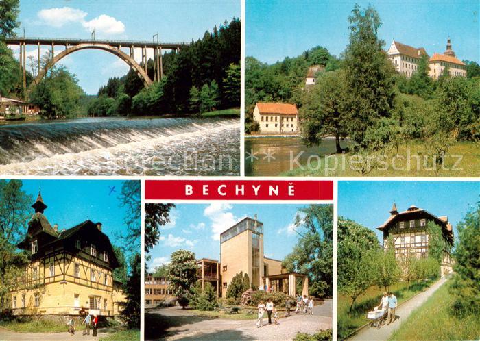 Bechyne Bechin CZ Bruecke Schloss Kurhaus Hotel