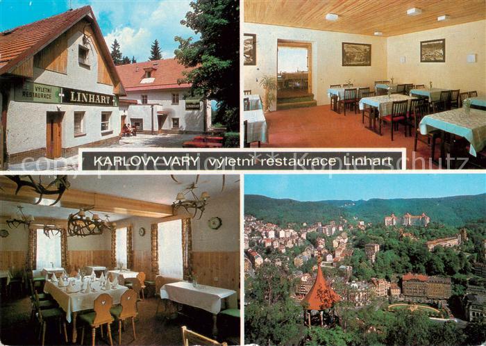 Karlovy Vary Karlsbad Vyletni restaurace Linhart Stadtpanorama